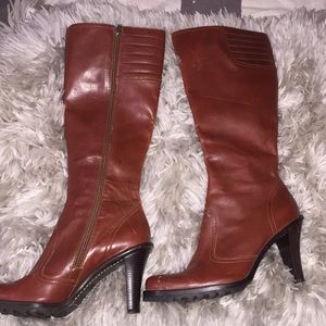 Arturo Chiang Leather chocolate Brown boots 8 1/2